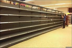 bare shelves